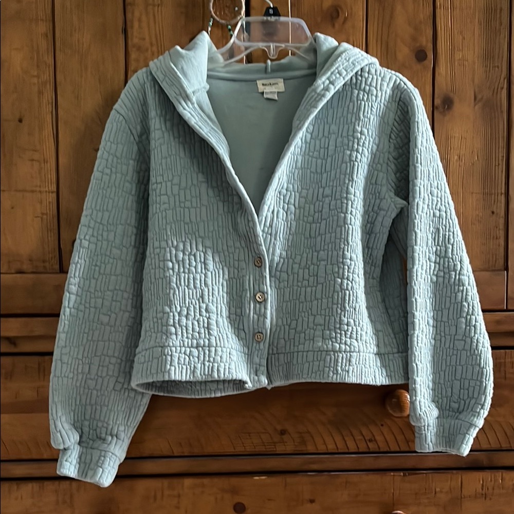 Textured Light Blue Hoodie